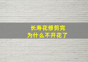 长寿花修剪完为什么不开花了