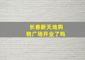 长春新天地购物广场开业了吗