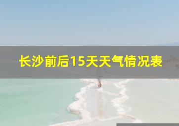 长沙前后15天天气情况表