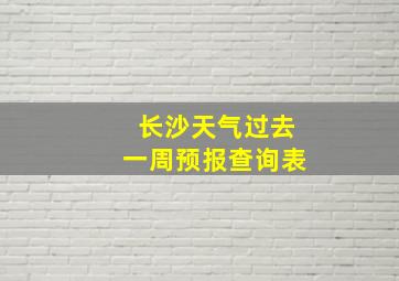 长沙天气过去一周预报查询表