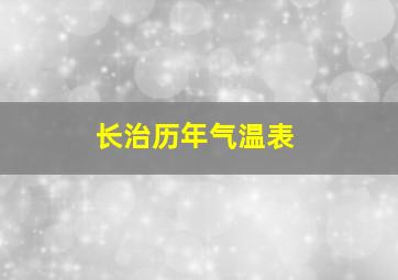 长治历年气温表