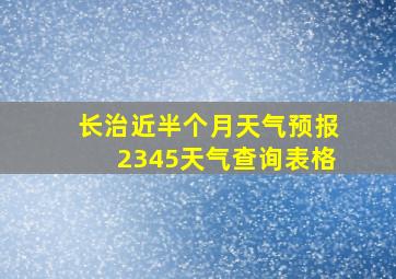 长治近半个月天气预报2345天气查询表格