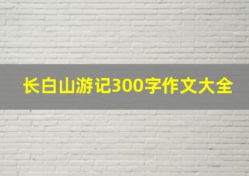 长白山游记300字作文大全