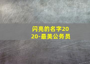 闪亮的名字2020-最美公务员