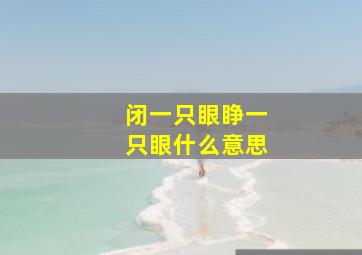 闭一只眼睁一只眼什么意思