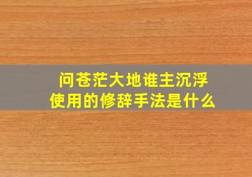 问苍茫大地谁主沉浮使用的修辞手法是什么