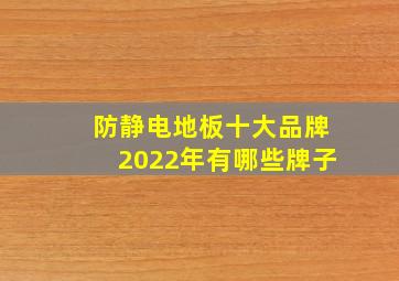 防静电地板十大品牌2022年有哪些牌子