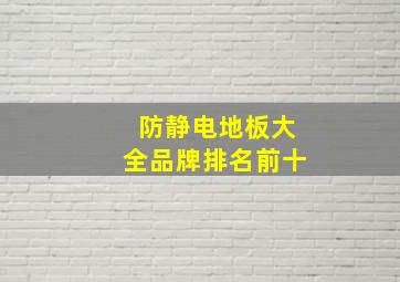 防静电地板大全品牌排名前十