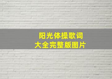 阳光体操歌词大全完整版图片