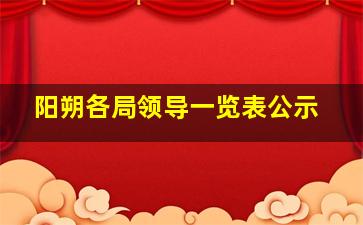 阳朔各局领导一览表公示