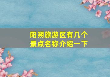 阳朔旅游区有几个景点名称介绍一下