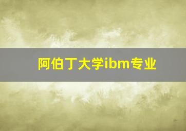 阿伯丁大学ibm专业