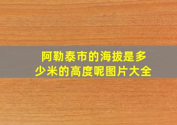 阿勒泰市的海拔是多少米的高度呢图片大全