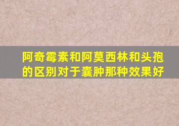 阿奇霉素和阿莫西林和头孢的区别对于囊肿那种效果好