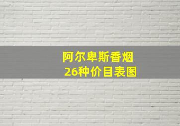 阿尔卑斯香烟26种价目表图