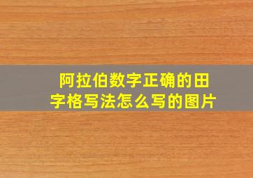 阿拉伯数字正确的田字格写法怎么写的图片