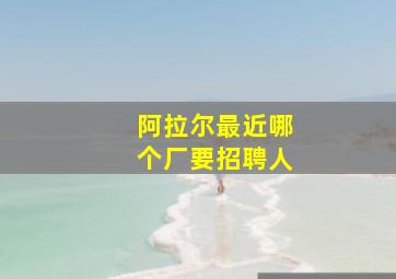 阿拉尔最近哪个厂要招聘人