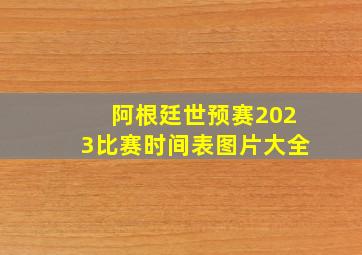 阿根廷世预赛2023比赛时间表图片大全