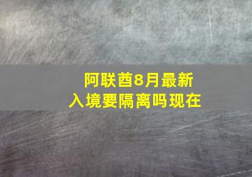 阿联酋8月最新入境要隔离吗现在