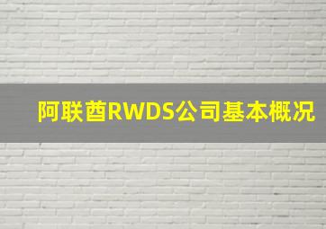 阿联酋RWDS公司基本概况