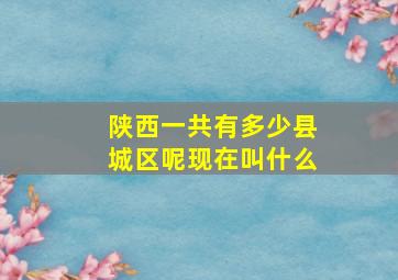 陕西一共有多少县城区呢现在叫什么