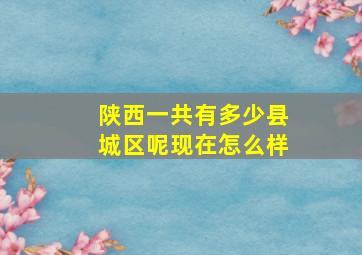 陕西一共有多少县城区呢现在怎么样