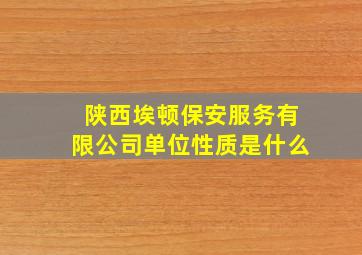 陕西埃顿保安服务有限公司单位性质是什么