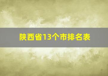 陕西省13个市排名表