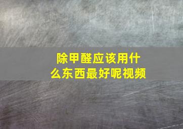 除甲醛应该用什么东西最好呢视频