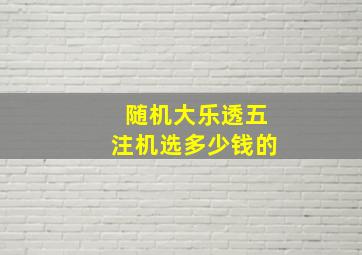 随机大乐透五注机选多少钱的