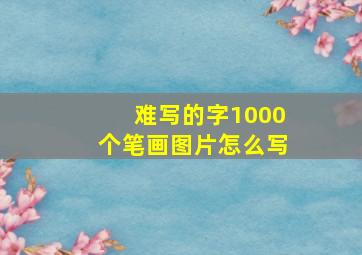 难写的字1000个笔画图片怎么写