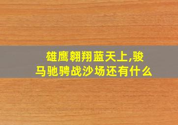 雄鹰翱翔蓝天上,骏马驰骋战沙场还有什么