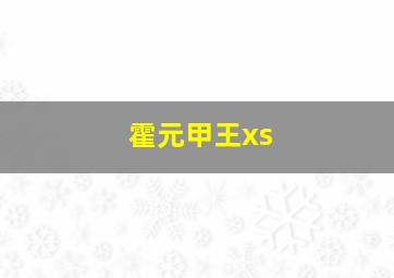 霍元甲王xs