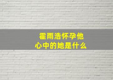 霍雨浩怀孕他心中的她是什么