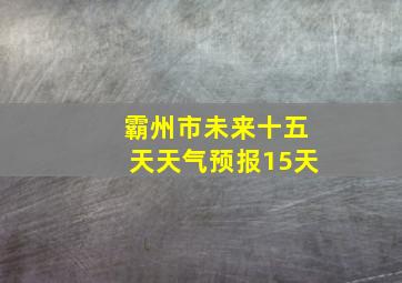 霸州市未来十五天天气预报15天