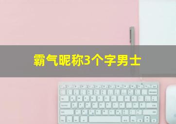 霸气昵称3个字男士