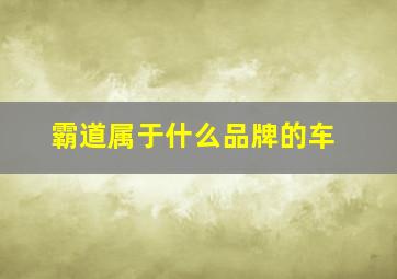 霸道属于什么品牌的车