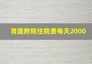 青医附院住院费每天2000