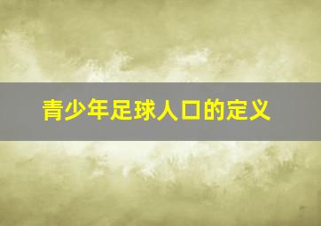 青少年足球人口的定义