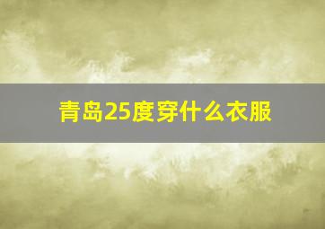 青岛25度穿什么衣服