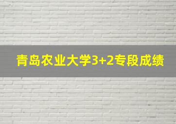 青岛农业大学3+2专段成绩