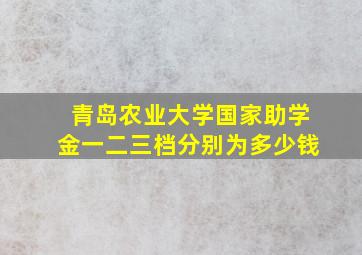 青岛农业大学国家助学金一二三档分别为多少钱