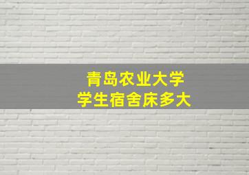 青岛农业大学学生宿舍床多大