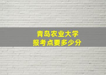 青岛农业大学报考点要多少分