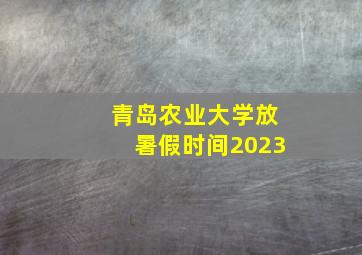 青岛农业大学放暑假时间2023