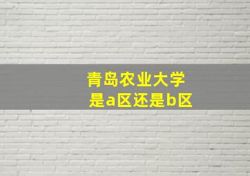 青岛农业大学是a区还是b区