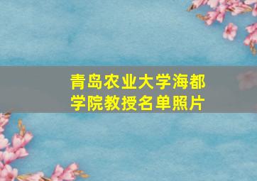 青岛农业大学海都学院教授名单照片