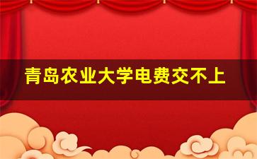 青岛农业大学电费交不上