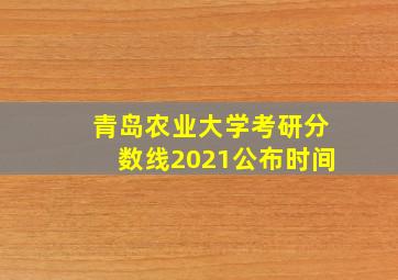 青岛农业大学考研分数线2021公布时间