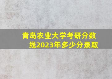 青岛农业大学考研分数线2023年多少分录取